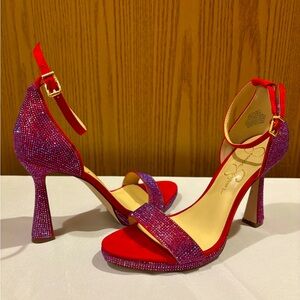 Jessica Simpson red crystal size 8 heels